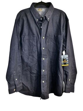 🛠️ Ridgecut Toughwear Button Down Work Shirt 2XL Gray NWT Heavy Duty